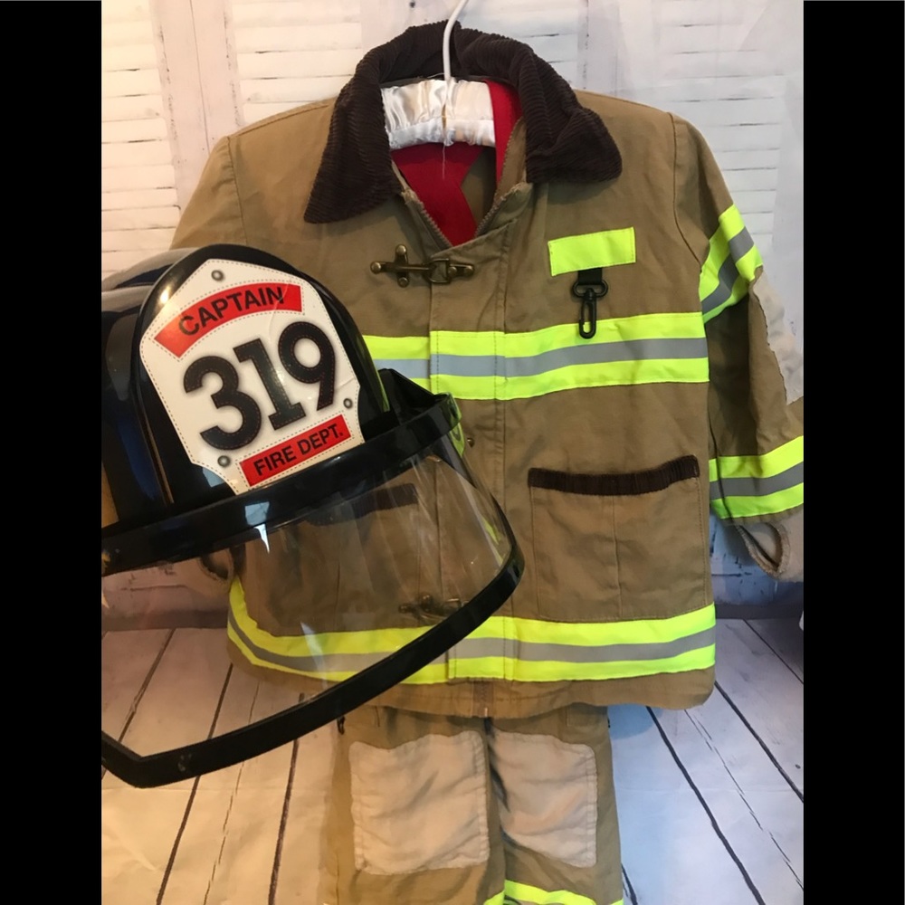 Dress Up For Kids Fireman Firefighter Outfit Costume Size 3/4